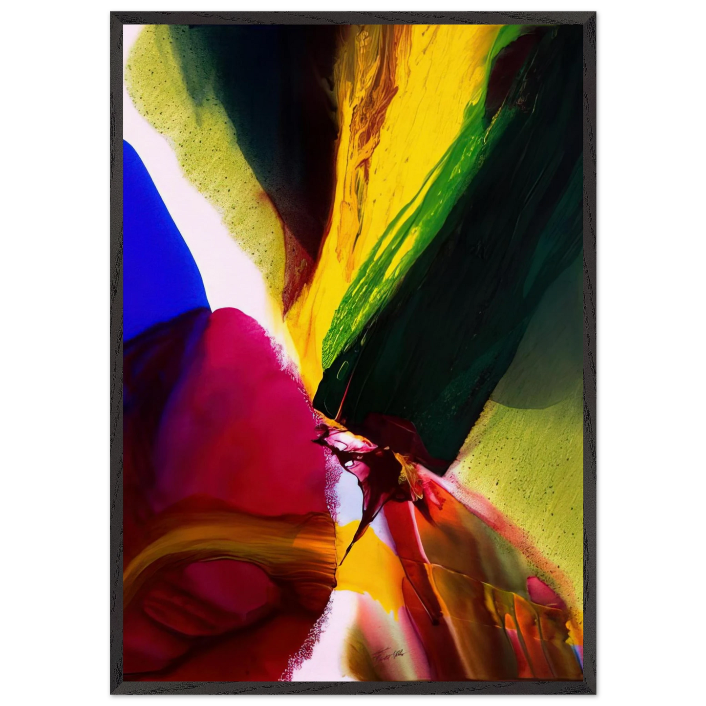 Phenomena Phoenix Equinox - Paul Jenkins 70x100 cm / 28x40 inches Framed Art Print – Black Wooden Frame