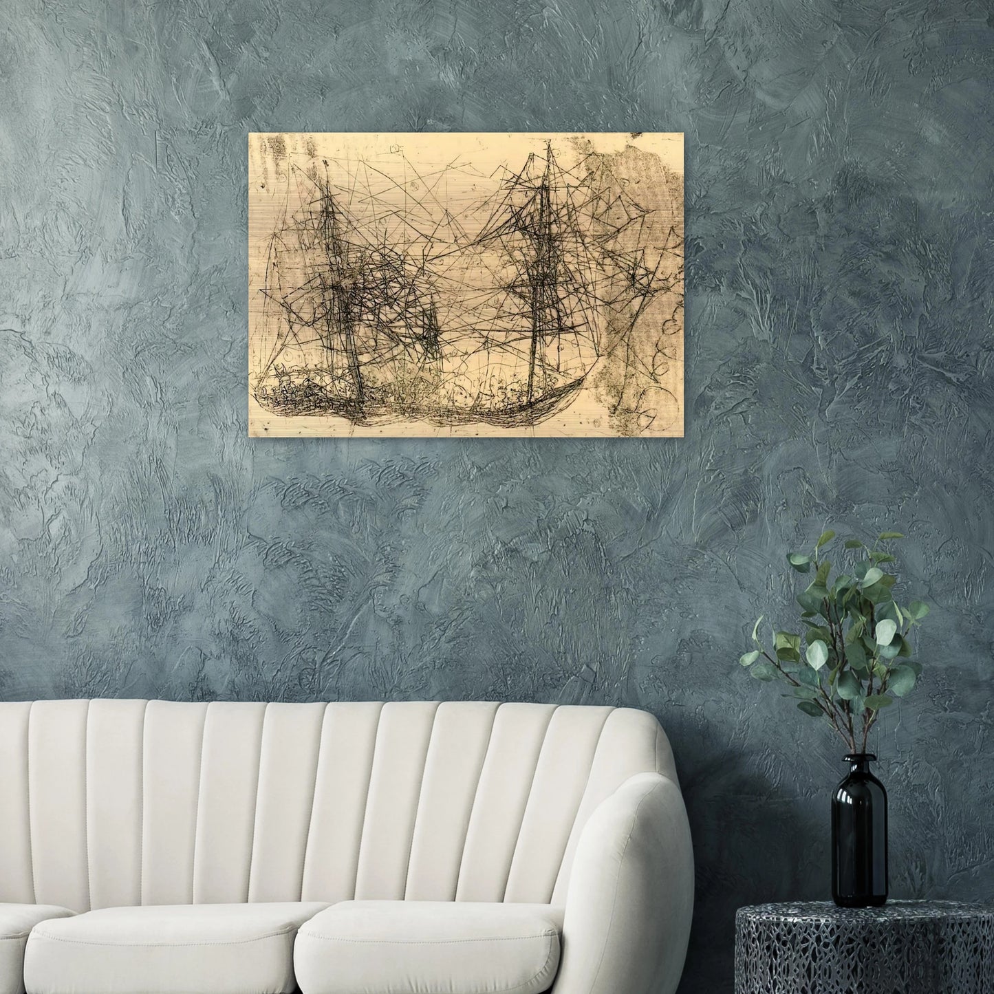 Barco - Art Informel - Wols Brushed Aluminum Print - 70x100 cm / 28x40 inches | Wols Aluminum Print | Wols Prints