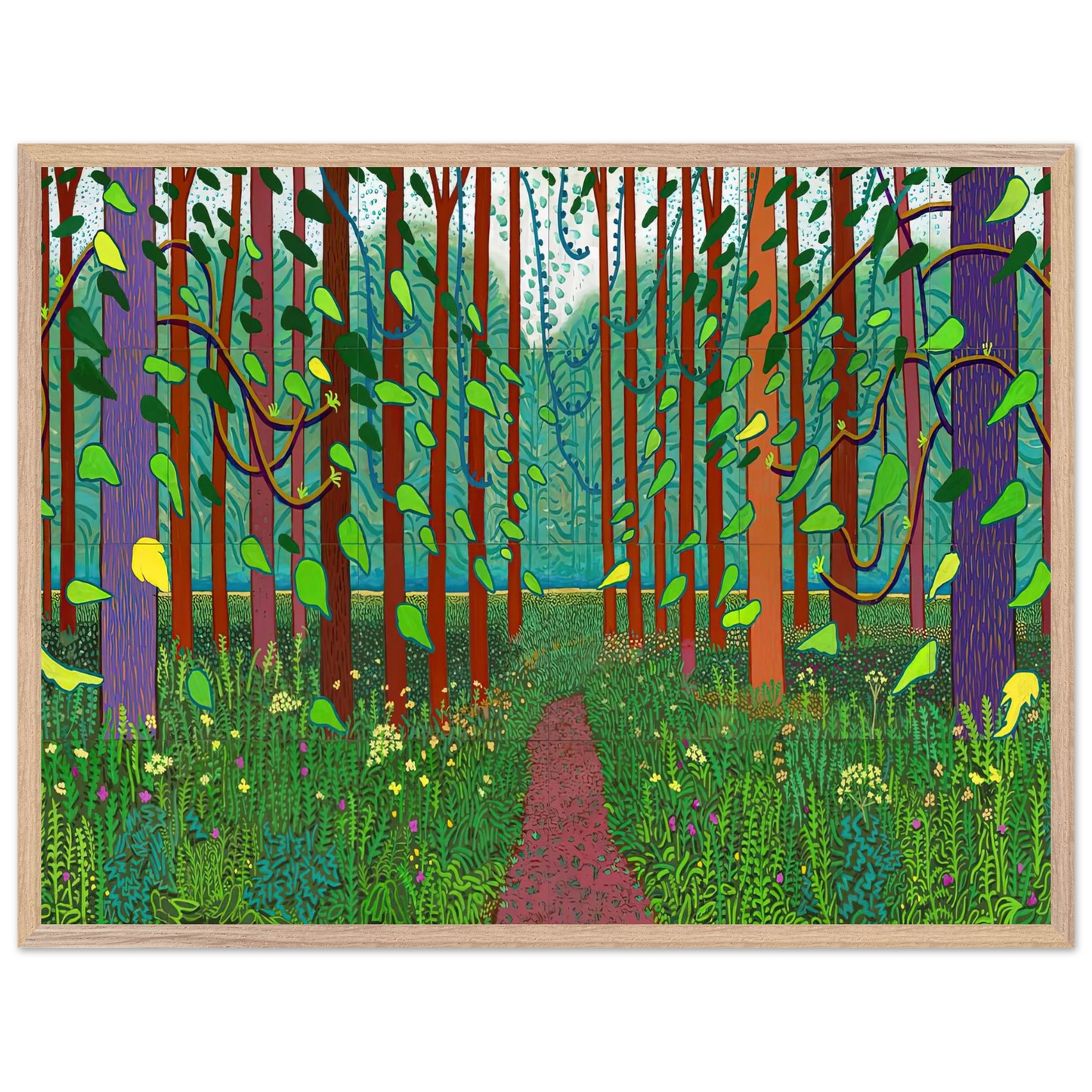 David Hockney - David Hockney Wall art - 70x100 cm / 28x40 inches - Premium Wooden Framed Poster With Fine Art Paper-canvas - Wood frame