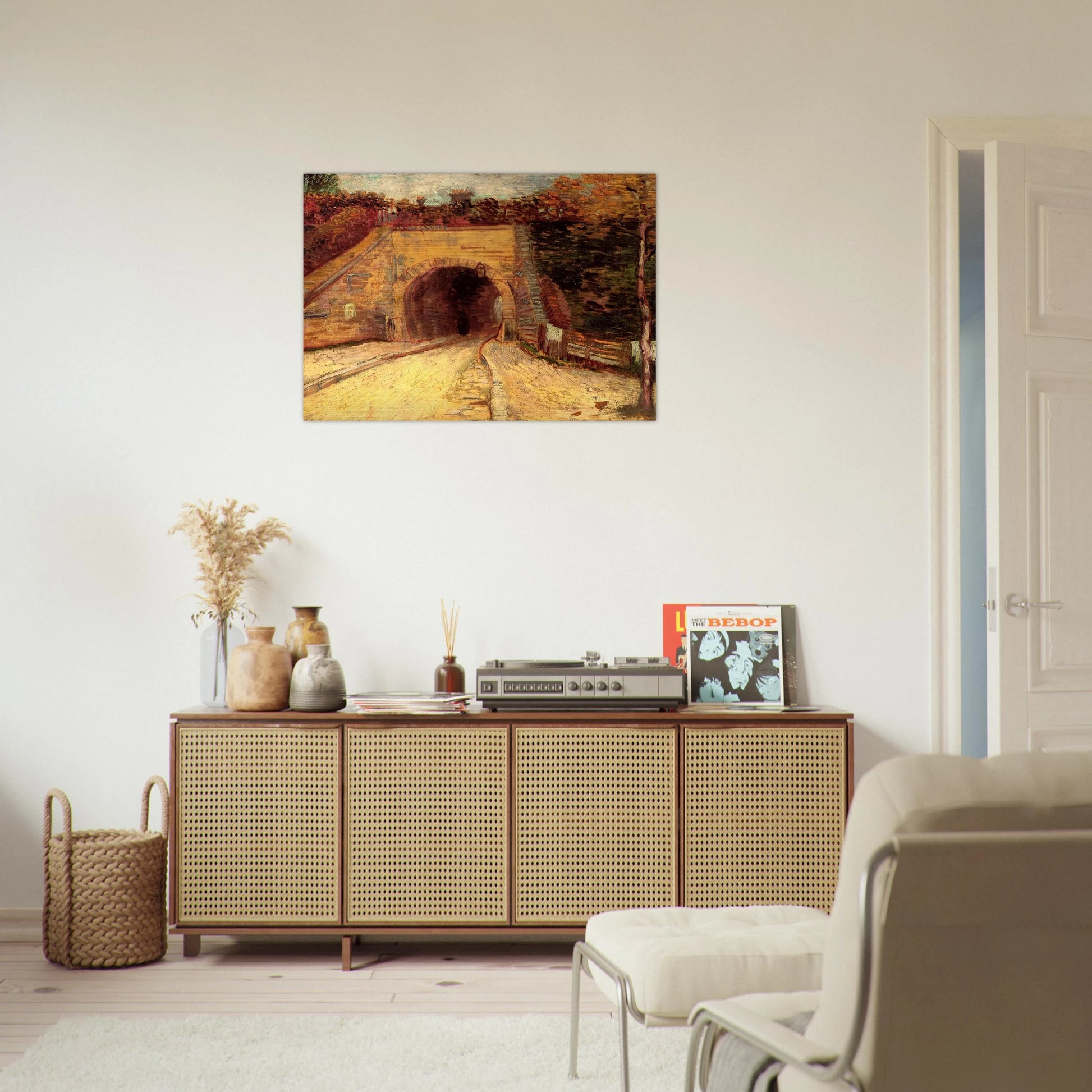 Roadway with Underpass The Viaduct - Vincent van Gogh Brushed Aluminum Print - 70x100 cm / 28x40 inches | Vincent van Gogh Aluminum Print | Vincent van Gogh Prints