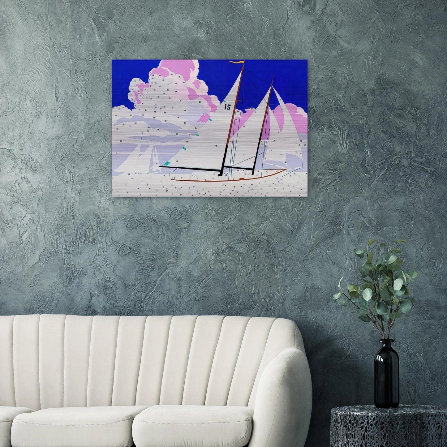 Do It Yourself  Sailboats  - Andy Warhol Brushed Aluminum Print - 70x100 cm / 28x40 inches | Andy Warhol Aluminum Print | Andy Warhol Prints
