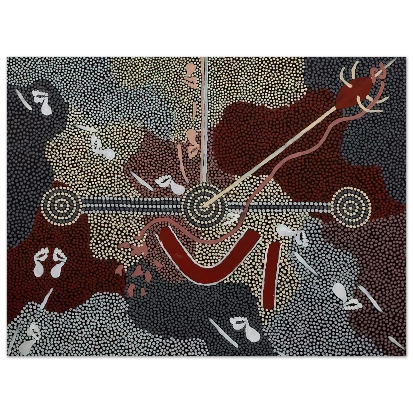 Clifford Possum Tjapaltjarri - Love Story - 1998  75x100 cm / 30x40inches Fine Art Poster