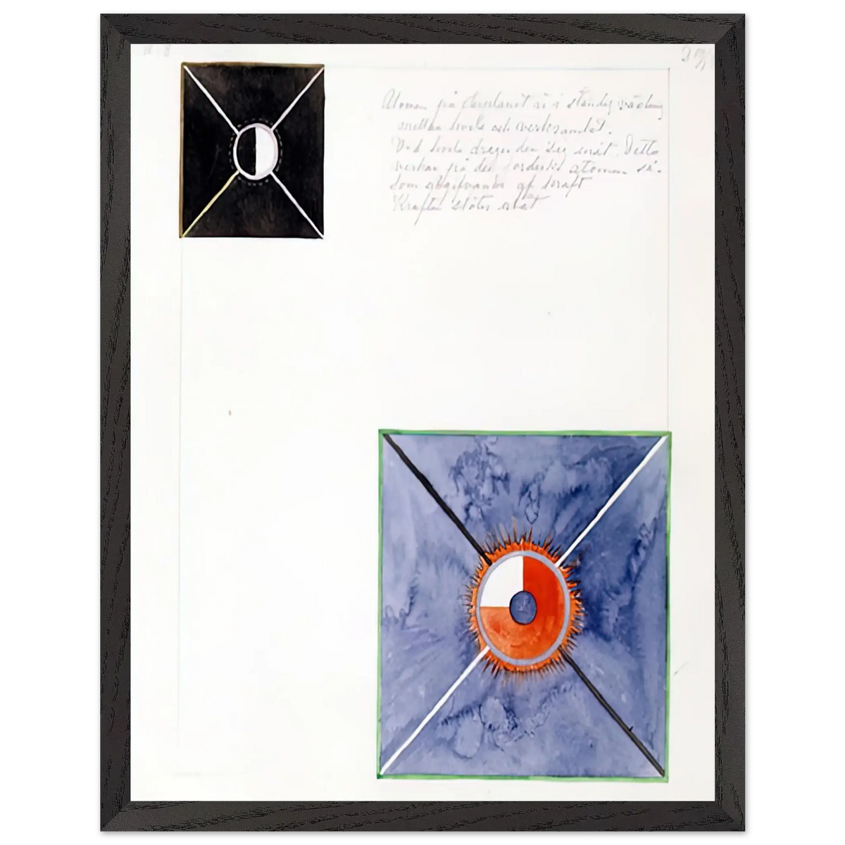Hilma af Klint - ATOM SERIES NO 8 ATOM ON THE ETHER PLANE IS IN CONSTANT CHANGE BETWEEN REST AND ACTIVITY AT THE 1917 Wall art - 45x60 cm / 18x24 Inches - Premium Wooden Framed Poster With Fine Art Paper - Black frame