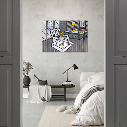 THE DEN 1990 - Roy Lichtenstein Brushed Aluminum Print - 70x100 cm / 28x40 inches | Roy Lichtenstein Aluminum Print | Roy Lichtenstein Prints