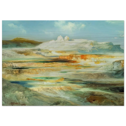 Jupiter Terrace Yellowstone - Thomas Moran Brushed Aluminum Print - 70x100 cm / 28x40 inches | Thomas Moran Aluminum Print | Thomas Moran Prints