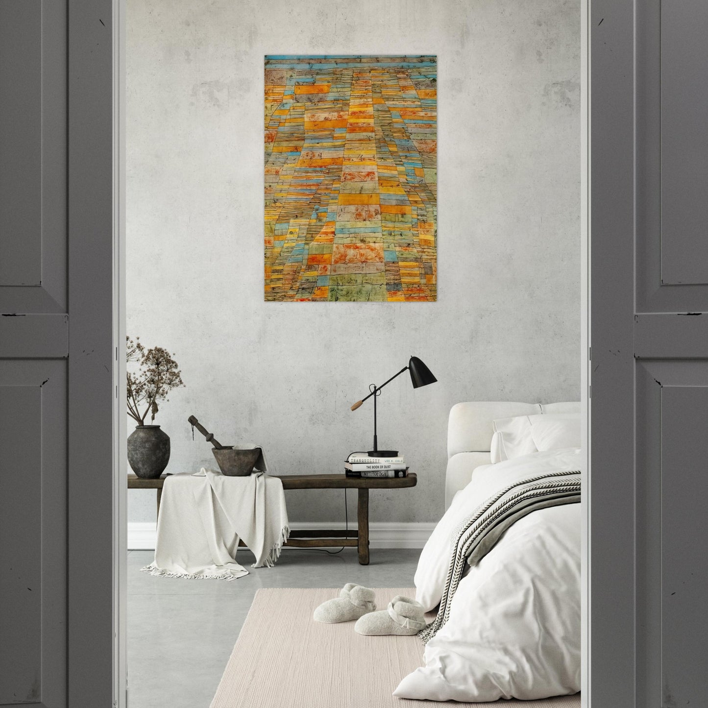 HIGHWAY AND BYWAYS 1929 - Paul Klee Brushed Aluminum Print - 70x100 cm / 28x40 inches | Paul Klee Aluminum Print | Paul Klee Prints
