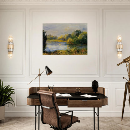 The Banks of the River - Pierre-Auguste Renoir Brushed Aluminum Print - 70x100 cm / 28x40 inches | Pierre-Auguste Renoir Aluminum Print | Pierre-Auguste Renoir Prints