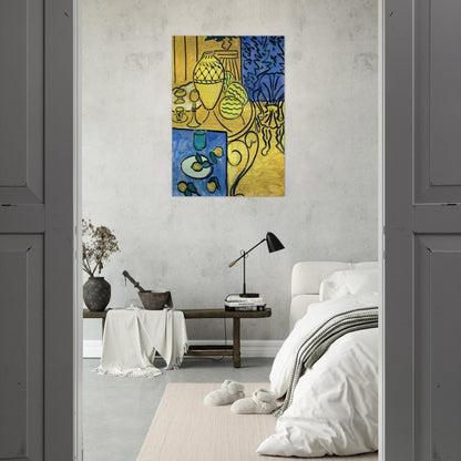 INTERIOR IN YELLOW 1946 - Henri Matisse Brushed Aluminum Print - 70x100 cm / 28x40 inches | Henri Matisse Aluminum Print | Henri Matisse Prints
