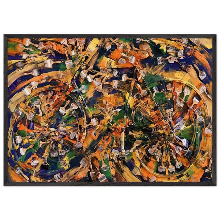 Wheels of Fortune - 1995 - Arman 70x100 cm / 28x40 inches Framed Art Print – Black Wooden Frame
