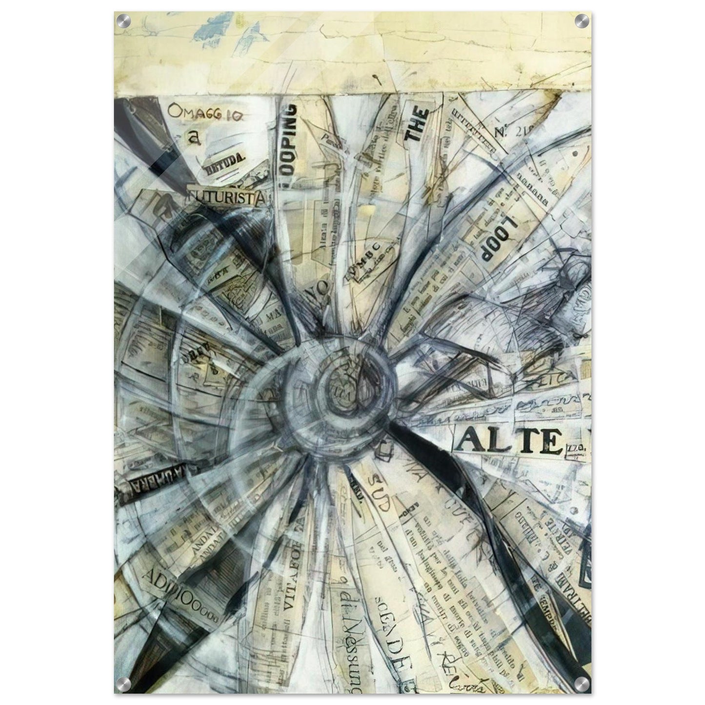 OMAGGIO A BETUDA FUTURISTA 1915 - Carlo Carra Acrylic Print - 70x100 cm / 28x40″ inches