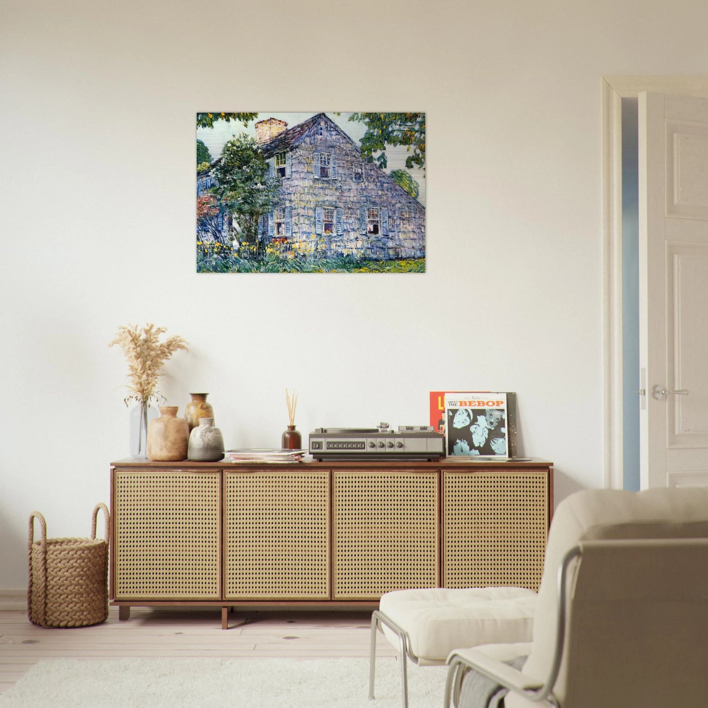 Old House, East Hampton - Childe Hassam Brushed Aluminum Print - 70x100 cm / 28x40 inches | Childe Hassam Aluminum Print | Childe Hassam Prints