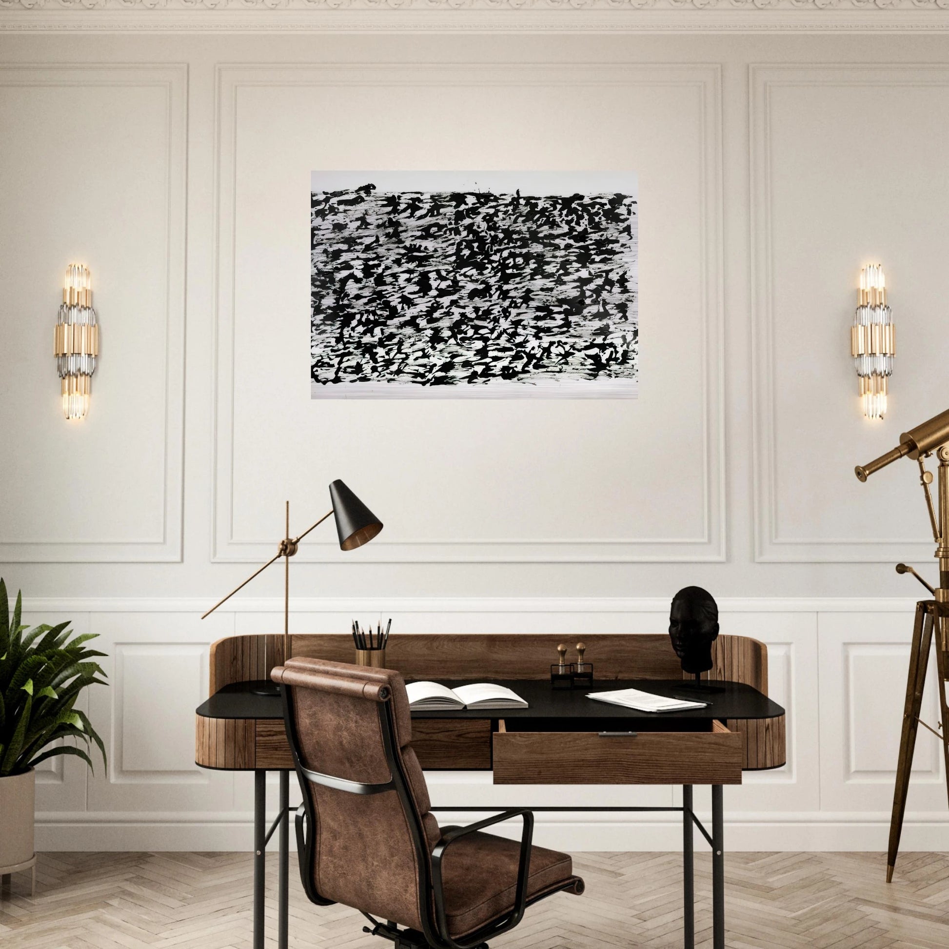 Untitled Chinese Ink Drawing - 1961 - Henri Michaux Brushed Aluminum Print - 70x100 cm / 28x40 inches | Henri Michaux Aluminum Print | Henri Michaux Prints