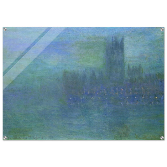 Houses of Parlilament, Fog Effect - claude monet Acrylic Print - 70x100 cm / 28x40″ inches