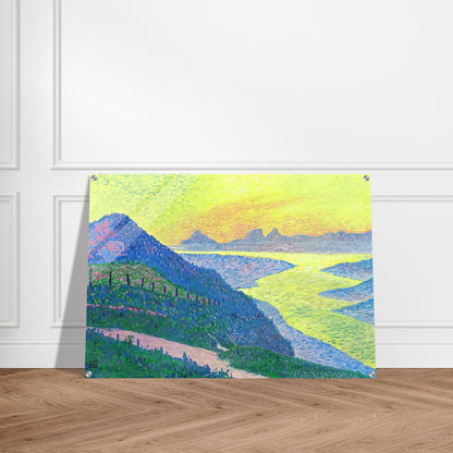 SUNSET AT AMBLETEUSE 1899 - Theo van Rysselberghe Acrylic Print - 70x100 cm / 28x40″ inches | Theo van Rysselberghe Wall Art | Theo van Rysselberghe Prints