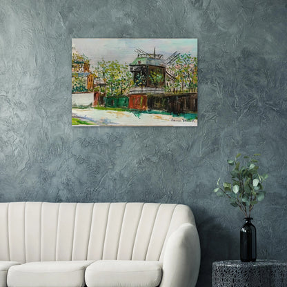 MOULIN DE LA GALETTE 4 - Maurice Utrillo Brushed Aluminum Print - 70x100 cm / 28x40 inches | Maurice Utrillo Aluminum Print | Maurice Utrillo Prints