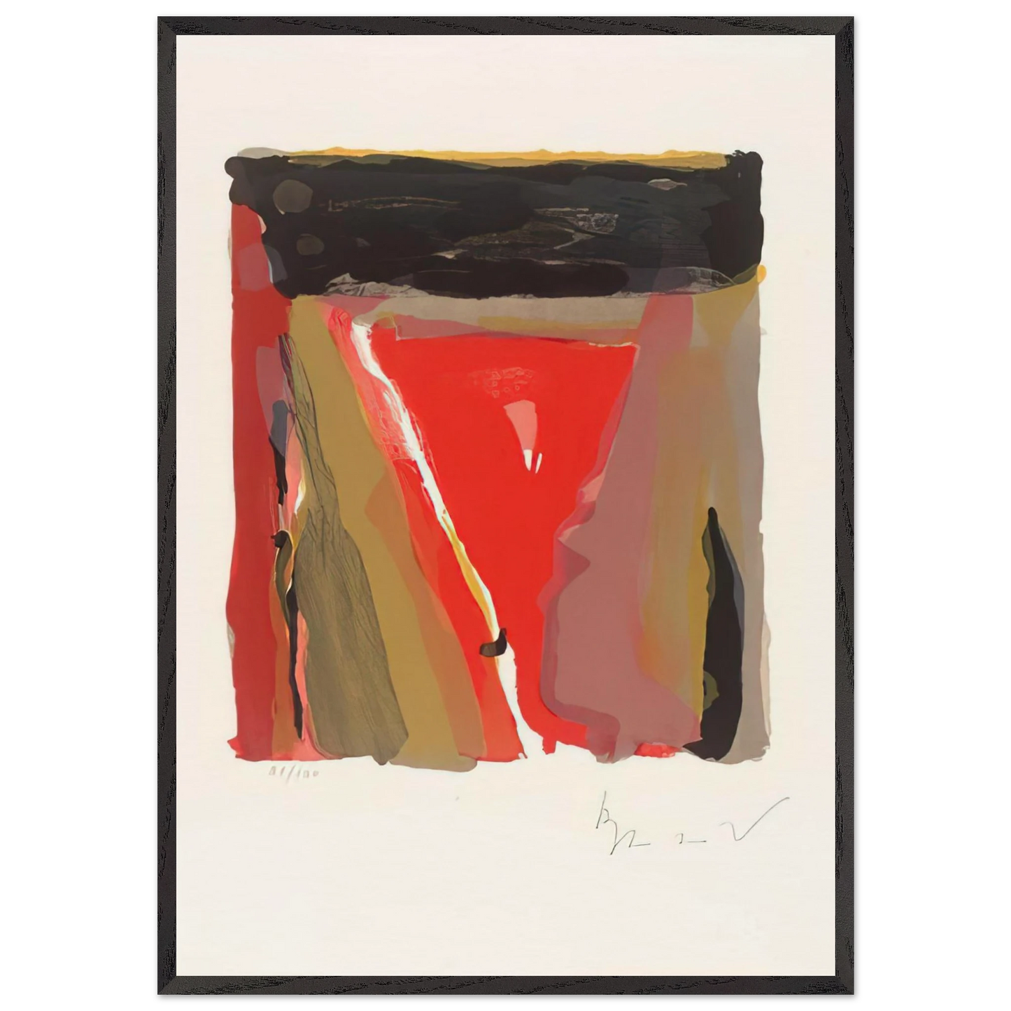 Untitled - 1976 N8 - Bram van Velde 70x100 cm / 28x40 inches Framed Art Print – Black Wooden Frame