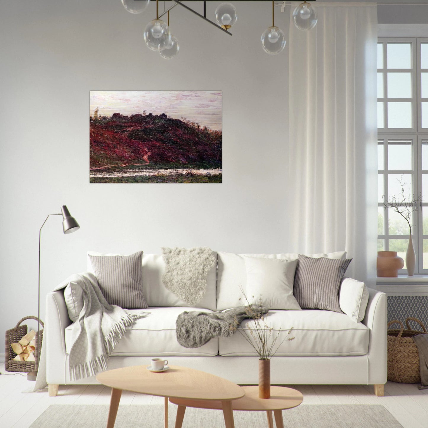 The Village of La Coche-Blond, Evening - claude monet Brushed Aluminum Print - 70x100 cm / 28x40 inches | claude monet Aluminum Print | claude monet Prints