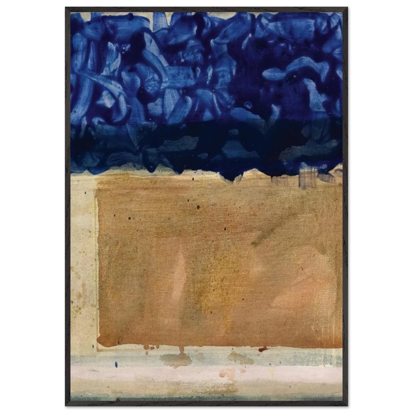 Helen Frankenthaler - Shoreline - 1952 Wall art - 30x40 cm / 12x16 inches - Premium Wooden Framed Poster With Fine Art Paper-canvas - Black frame