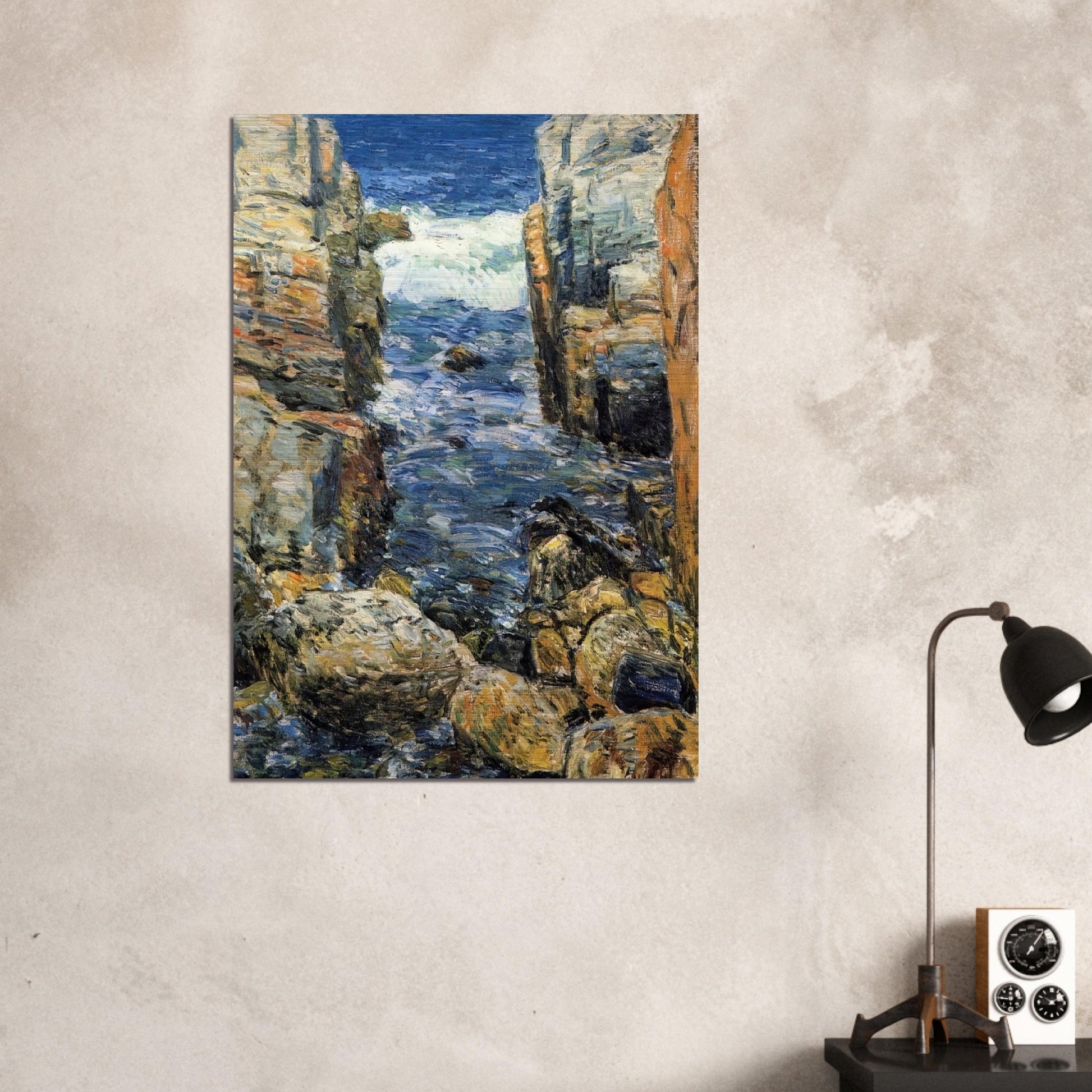 The South Gorge, Appledore, Isles of Shoals - Childe Hassam Brushed Aluminum Print - 70x100 cm / 28x40 inches | Childe Hassam Aluminum Print | Childe Hassam Prints