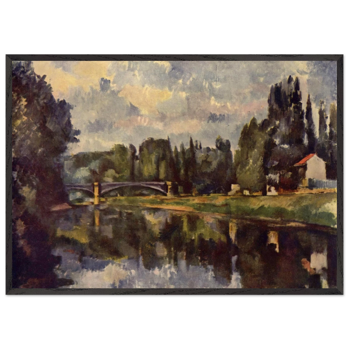 Bridge over the Marne - Paul Cezanne 70x100 cm / 28x40 inches Framed Art Print – Black Wooden Frame