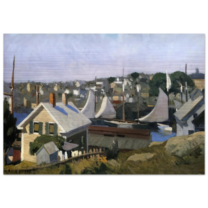 Gloucester Harbor - Edward Hopper Brushed Aluminum Print - 70x100 cm / 28x40 inches | Edward Hopper Aluminum Print | Edward Hopper Prints