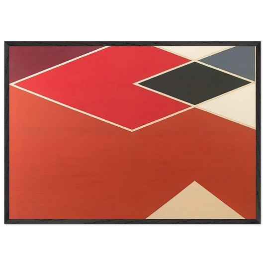Tikke from the Diamond Cut Series - 1968 - Larry Zox 70x100 cm / 28x40 inches Framed Art Print – Black Wooden Frame