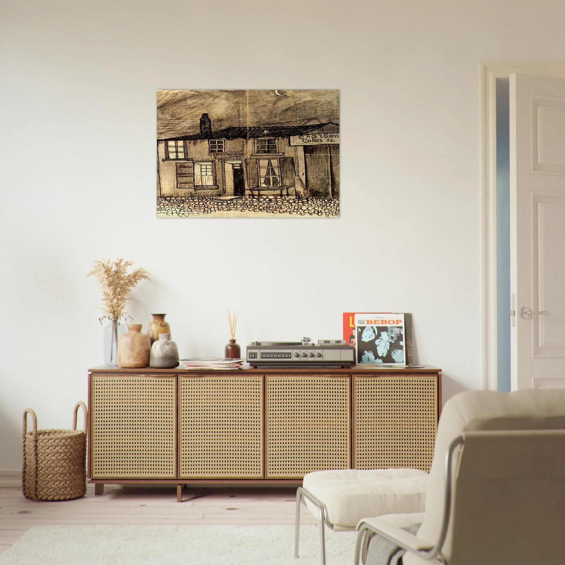 “Au Charbonnage” Café - Vincent van Gogh Brushed Aluminum Print - 70x100 cm / 28x40 inches | Vincent van Gogh Aluminum Print | Vincent van Gogh Prints