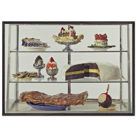 PASTRY CASE I 1962 - Claes Oldenburg 70x100 cm / 28x40 inches Framed Art Print – Black Wooden Frame