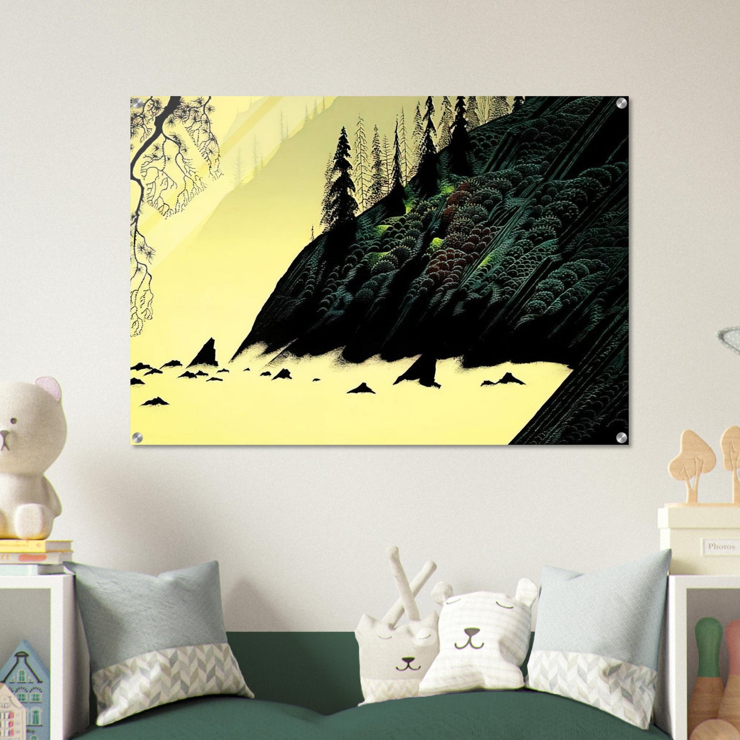 Spruce Redwood and Pine - Eyvind Earle Acrylic Print - 70x100 cm / 28x40″ inches | Eyvind Earle Wall Art | Eyvind Earle Prints