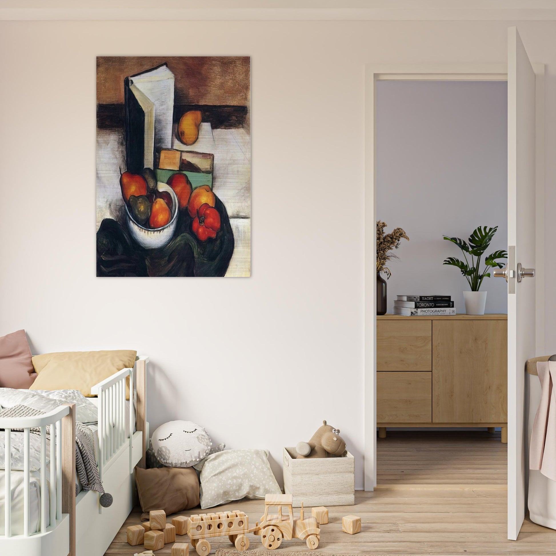 STILL LIFE WITH FRUIT AND VEGETABLES - Thomas Hart Benton Brushed Aluminum Print - 70x100 cm / 28x40 inches | Thomas Hart Benton Aluminum Print | Thomas Hart Benton Prints