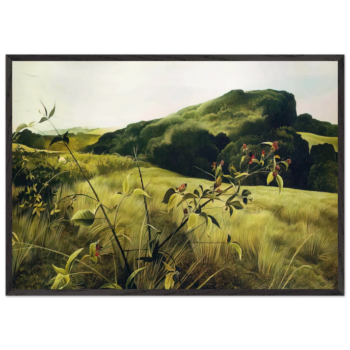 BLACKBERRY PICKER - Andrew Wyeth 70x100 cm / 28x40 inches Framed Art Print – Black Wooden Frame