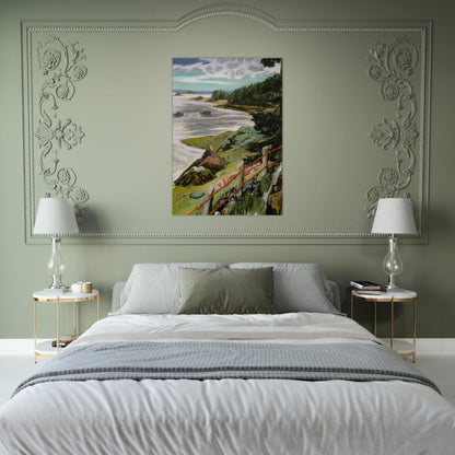 RED CABLES 1940 - Fairfield Porter Brushed Aluminum Print - 70x100 cm / 28x40 inches | Fairfield Porter Aluminum Print | Fairfield Porter Prints