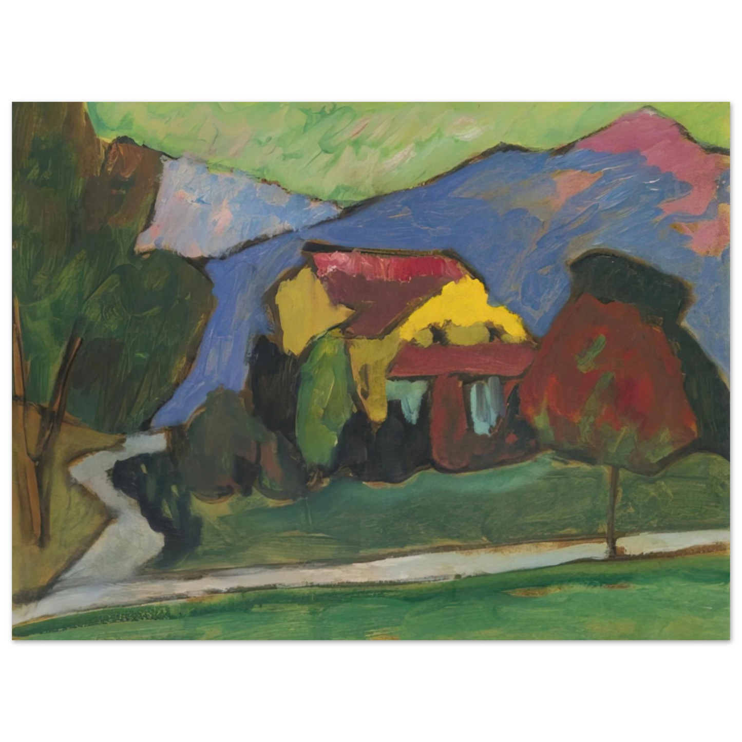 Gabriele Munter - THE YELLOW HOUSE 1908  75x100 cm / 30x40inches Fine Art Poster