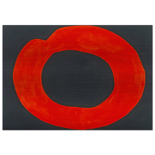 Red Circle on Black - 1965 - Jiro Yoshihara Brushed Aluminum Print - 70x100 cm / 28x40 inches | Jiro Yoshihara Aluminum Print | Jiro Yoshihara Prints