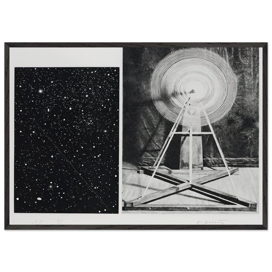 CONCENTRIC BEARINGS A 1984 - Vija Celmins 70x100 cm / 28x40 inches Framed Art Print – Black Wooden Frame