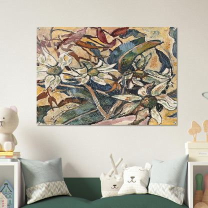 Flannel flowers and gum leaves - 1928 - Grace Cossington Smith Acrylic Print - 70x100 cm / 28x40″ inches | Grace Cossington Smith Wall Art | Grace Cossington Smith Prints