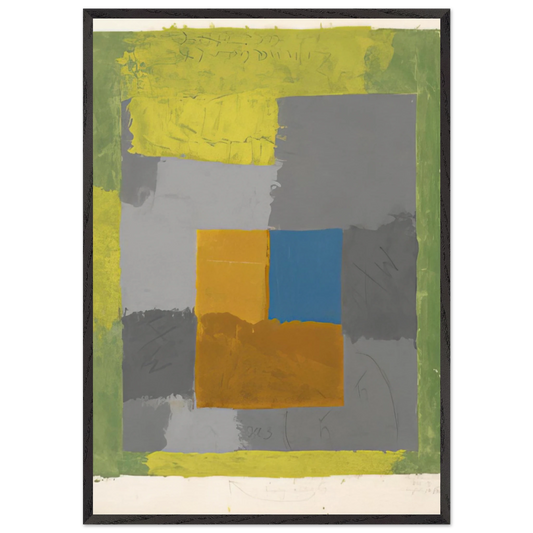 STUDY FOR HOMAGE TO THE SQUARE 2 - Josef Albers 70x100 cm / 28x40 inches Framed Art Print – Black Wooden Frame