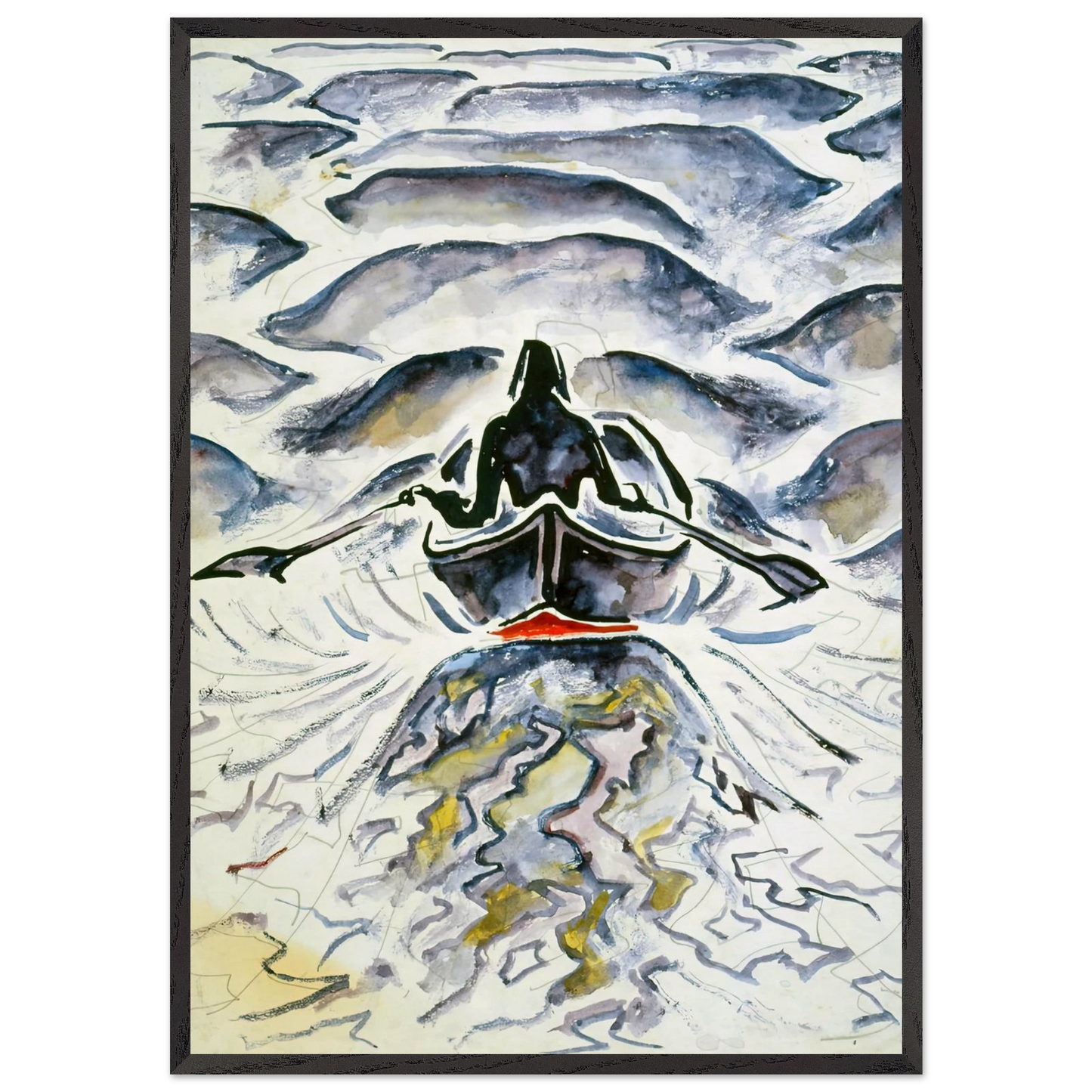 Walter Anderson N15 - Walter Inglis Anderson 70x100 cm / 28x40 inches Framed Art Print – Black Wooden Frame | Walter Anderson Prints