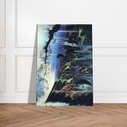 Steep Coast Line - Eyvind Earle Brushed Aluminum Print - 70x100 cm / 28x40 inches | Eyvind Earle Aluminum Print | Eyvind Earle Prints