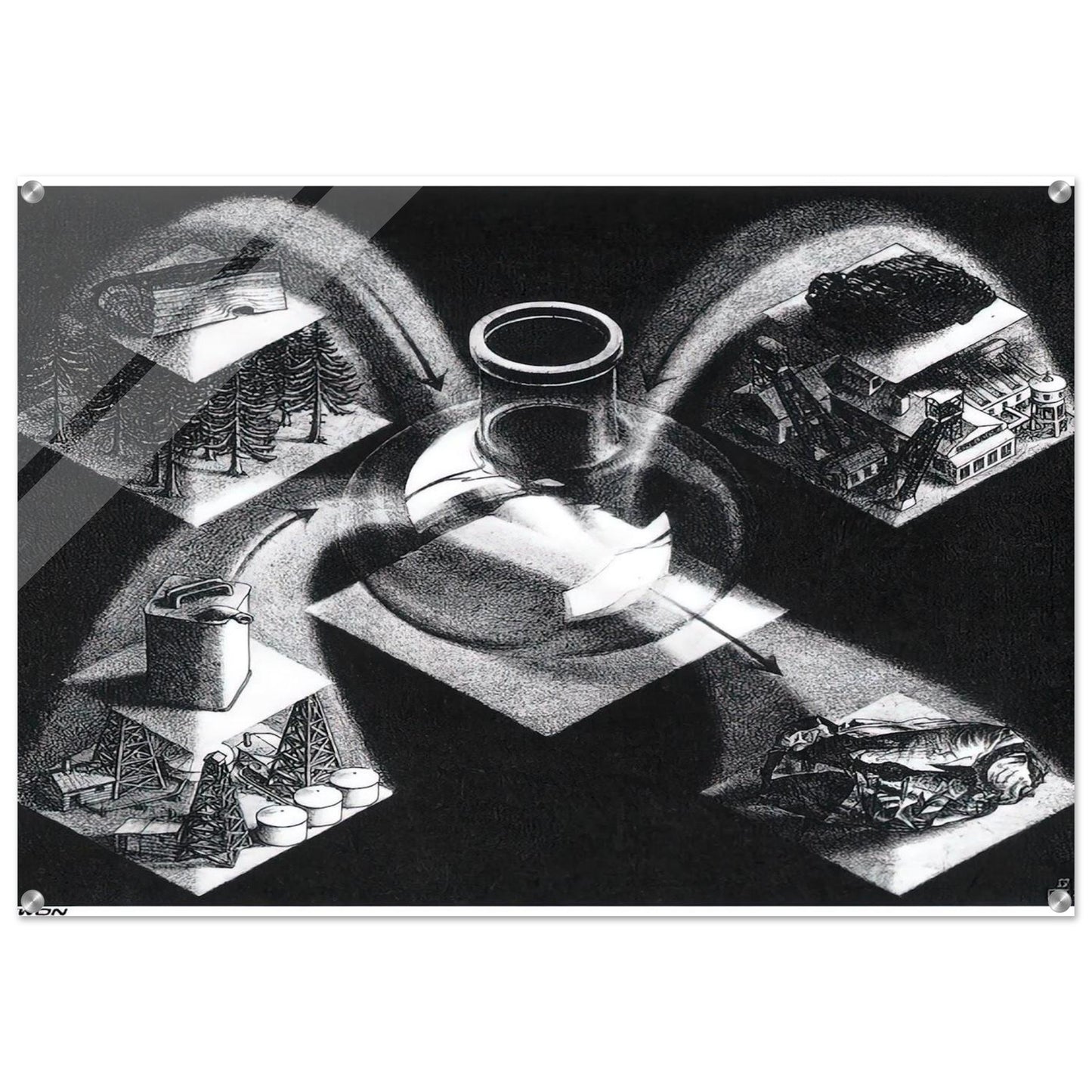 SYNTHESIS - MC Escher Acrylic Print - 70x100 cm / 28x40″ inches | MC Escher Wall Art | MC Escher Prints
