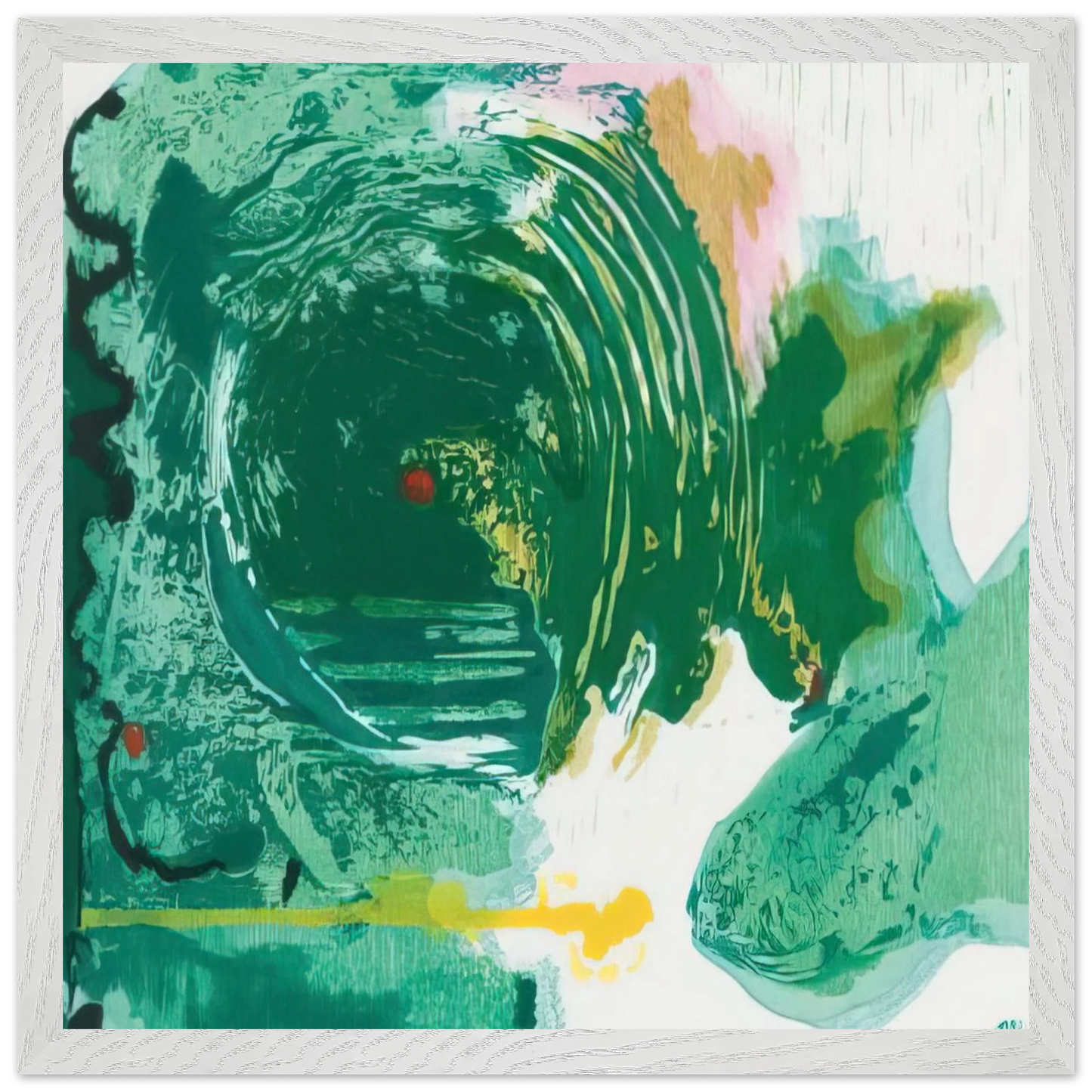 Helen Frankenthaler - Radius - 1993 Wall art - 13x18 cm / 5x7 inches - Premium Wooden Framed Poster With Fine Art Paper-canvas - White frame