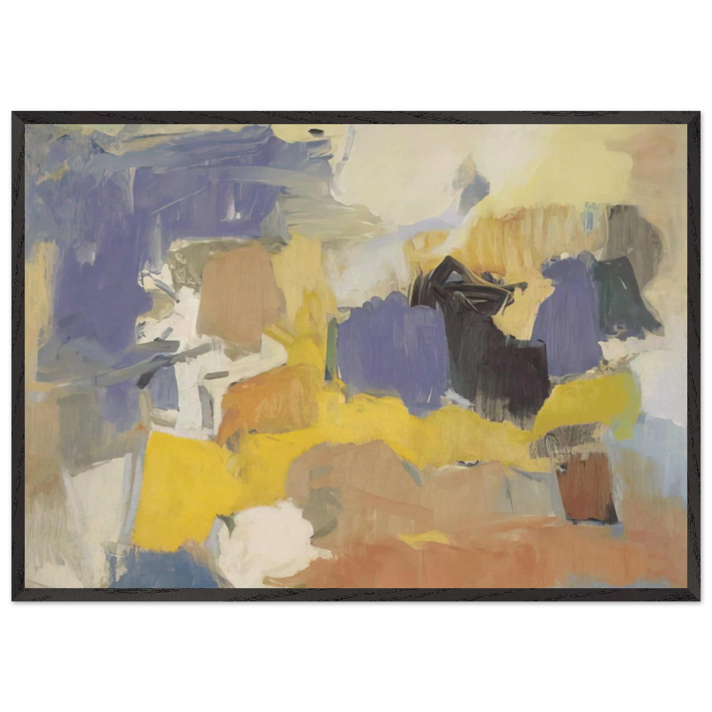 UNTITLED 1958 N2 - Esteban Vicente 70x100 cm / 28x40 inches Framed Art Print – Black Wooden Frame