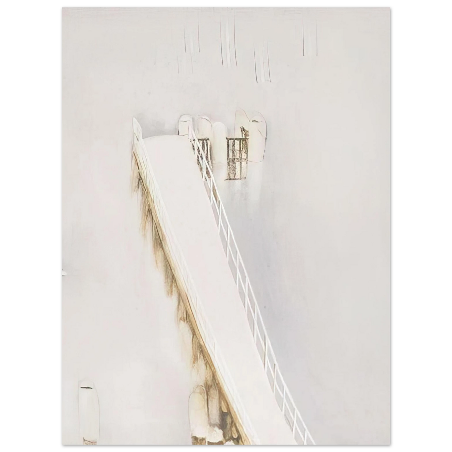 Brett Whiteley - Lavender Bay Pier in the Rain - 1976  75x100 cm / 30x40inches Fine Art Poster