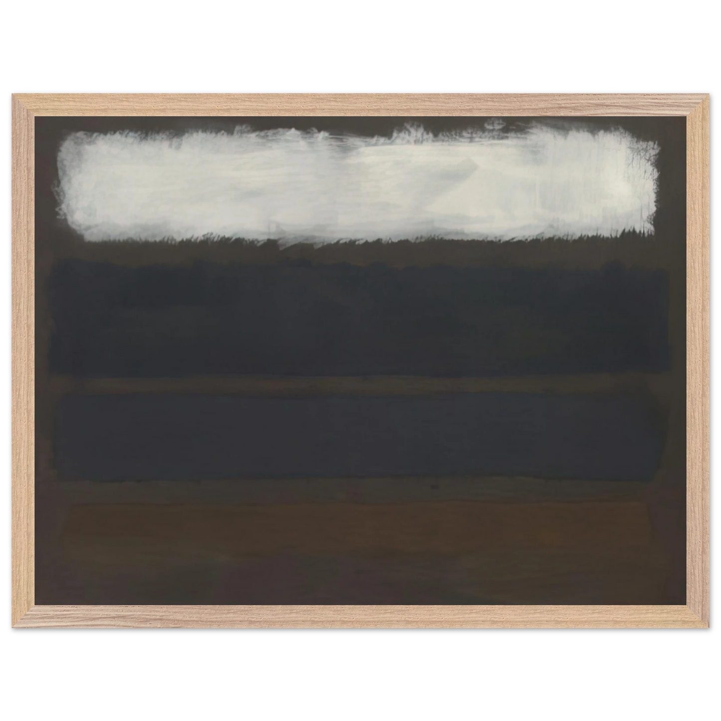 Mark Rothko - No. 14 Horizontals, White over Darks - 1961 Wall Art - 21x29.7 cm / 8x12" - Premium Wooden Framed Poster With Fine Art Paper - White frame