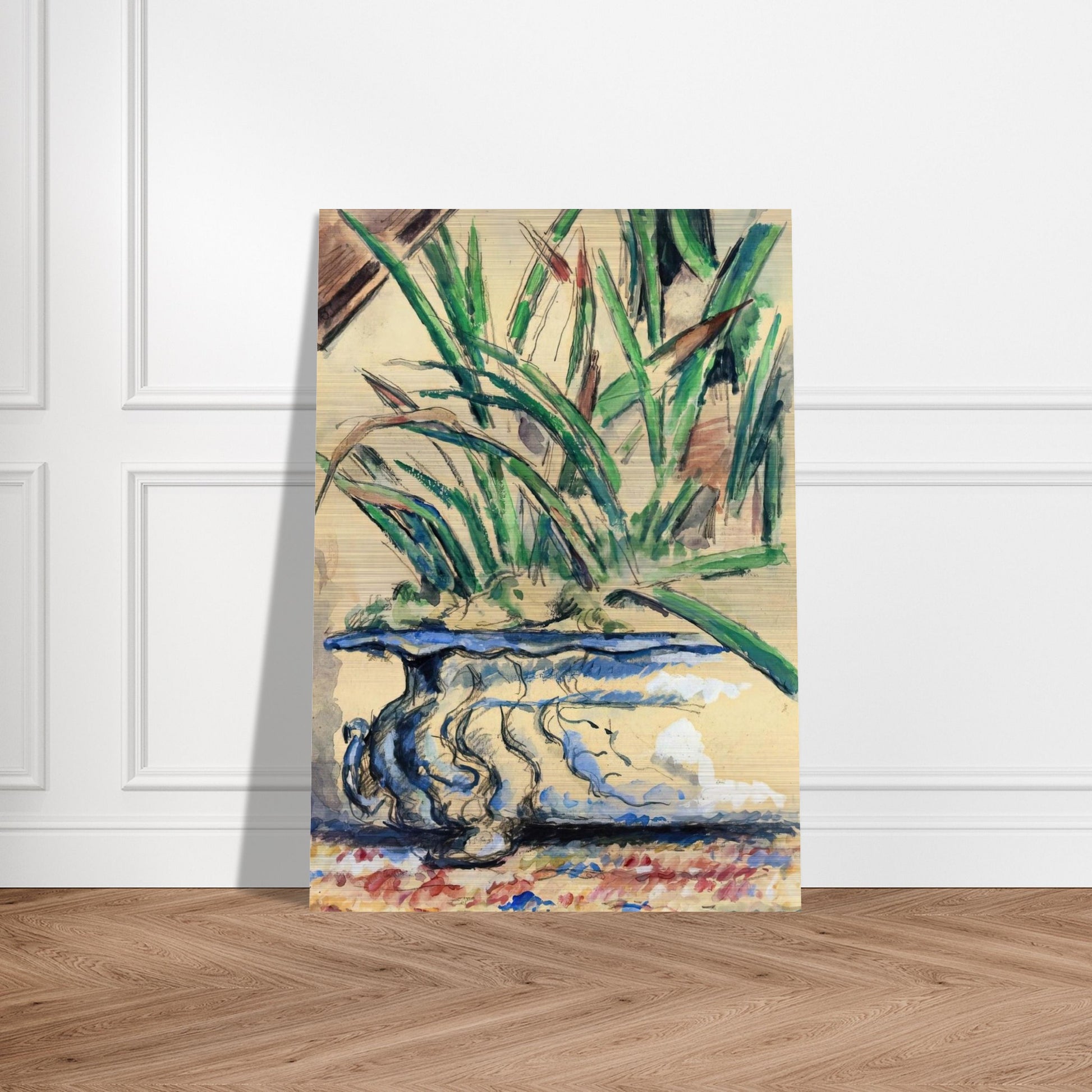 Blue Flowerpot - Paul Cézanne Brushed Aluminum Print - 70x100 cm / 28x40 inches | Paul Cézanne Aluminum Print | Paul Cézanne Prints