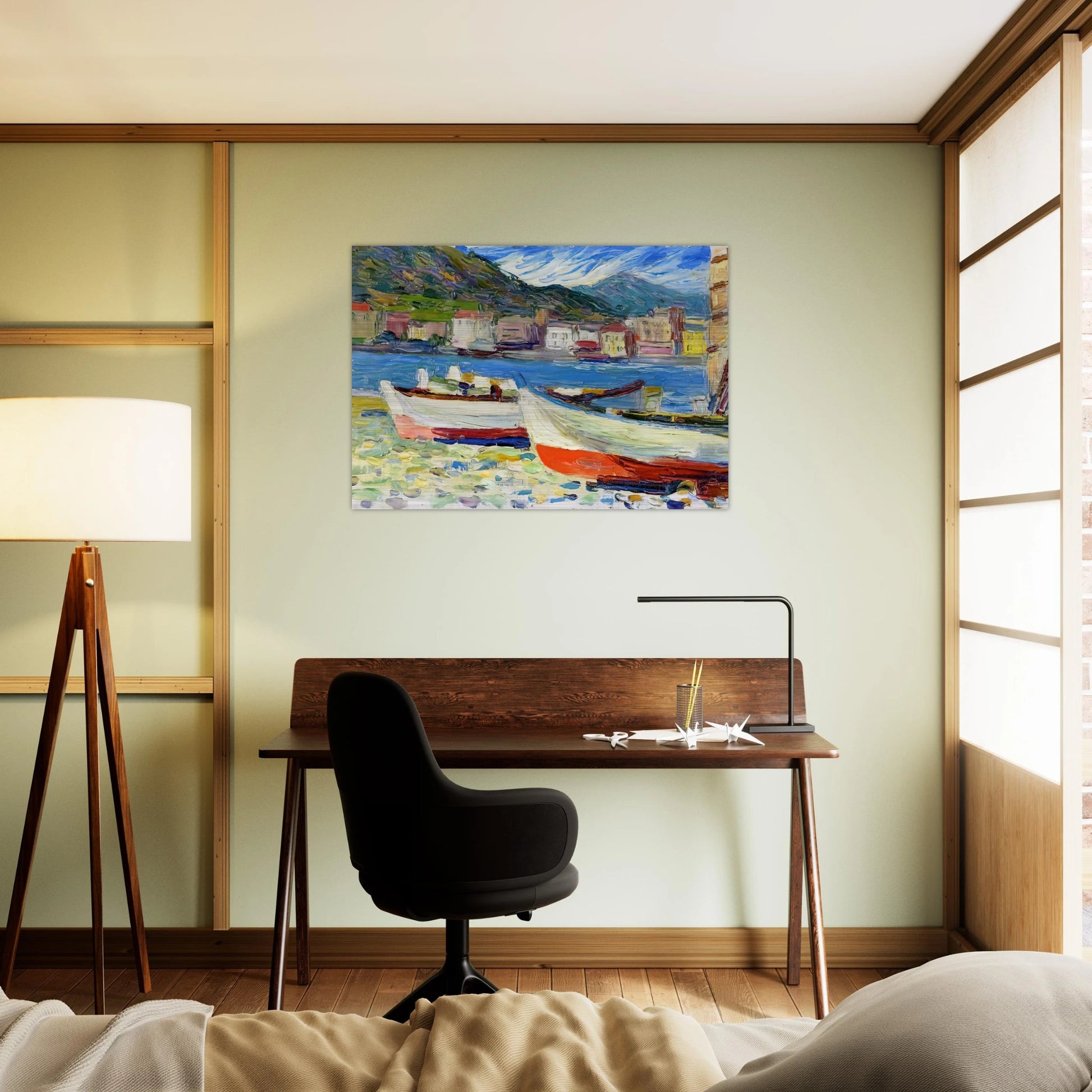 RAPALLO BOATS - Wassily Kandinsky Brushed Aluminum Print - 70x100 cm / 28x40 inches | Wassily Kandinsky Aluminum Print | Wassily Kandinsky Prints