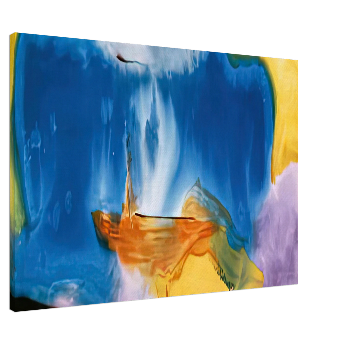 Helen Frankenthaler - Moveable Blue, 1973- Wall Art - 21x29.7 cm / 8x12" - Premium Wooden Framed Poster With Fine Art Paper-canvas - Black frame