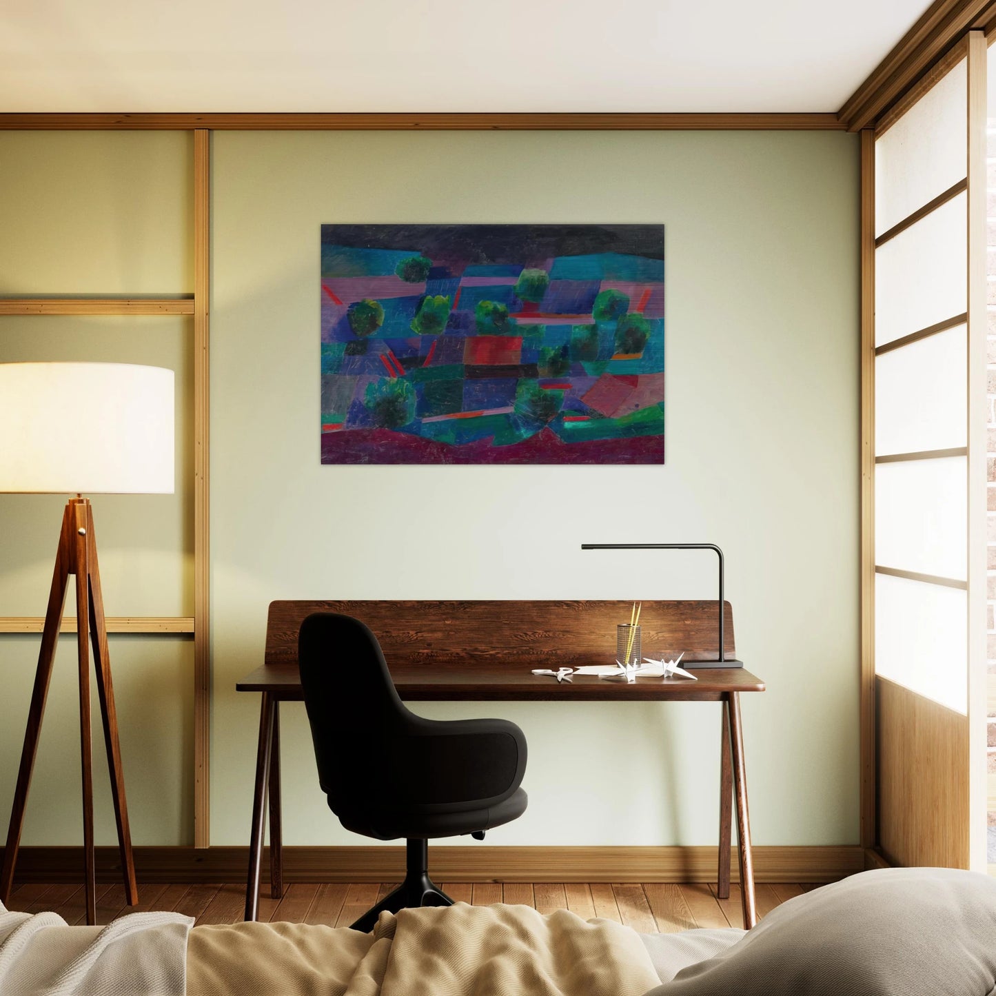 Moonlit Landscape - 1958 - Johannes Itten Brushed Aluminum Print - 70x100 cm / 28x40 inches | Johannes Itten Aluminum Print | Johannes Itten Prints