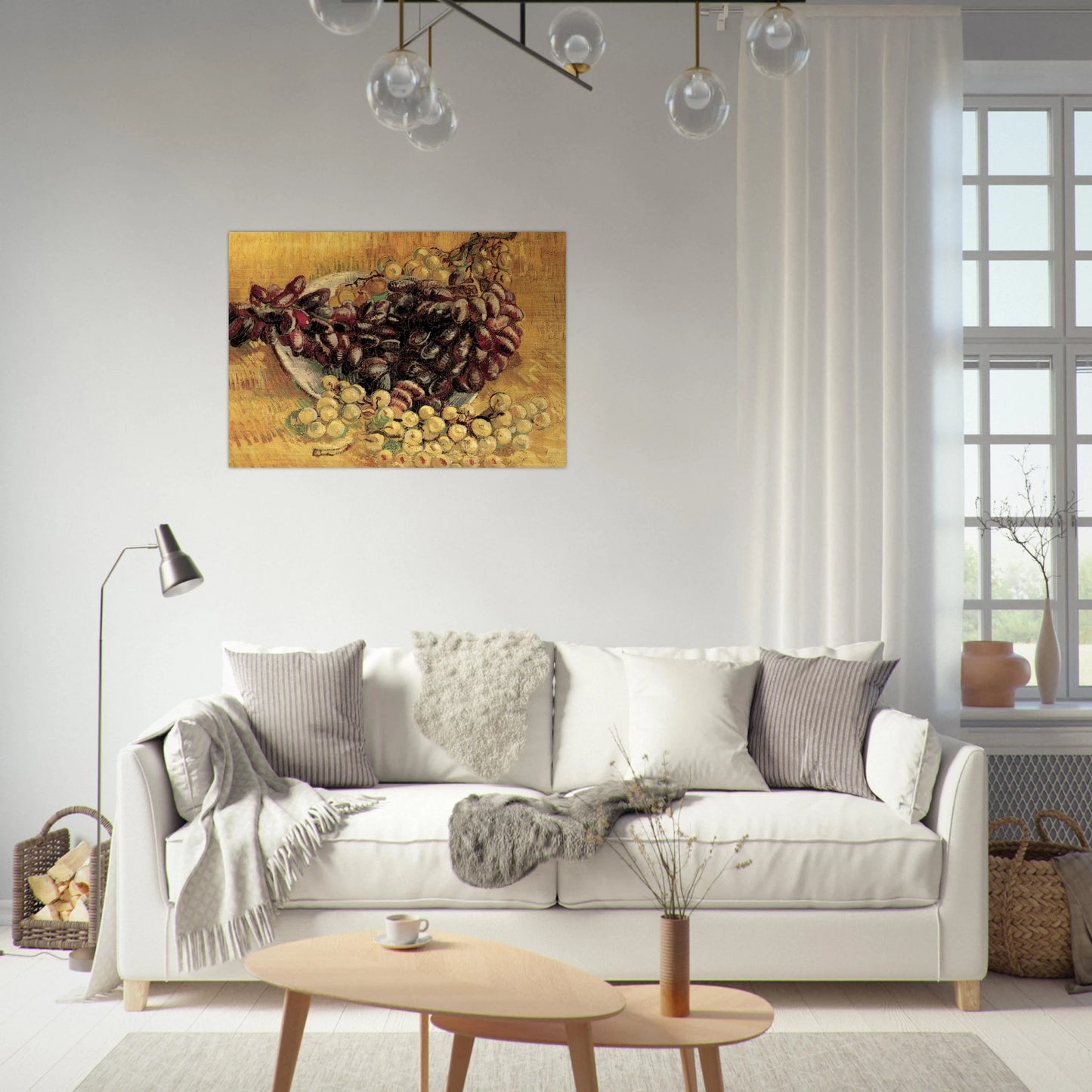 Still Life with Grapes - Vincent van Gogh Brushed Aluminum Print - 70x100 cm / 28x40 inches | Vincent van Gogh Aluminum Print | Vincent van Gogh Prints