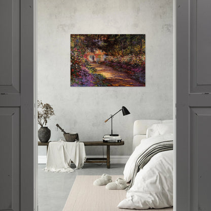 Pathway in Monet's Garden at Giverny - claude monet Brushed Aluminum Print - 70x100 cm / 28x40 inches | claude monet Aluminum Print | claude monet Prints